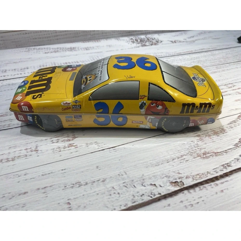 M&M NASCAR Metal‎ Tin Ernie Irvan/Ken Schaefer Race Car Container